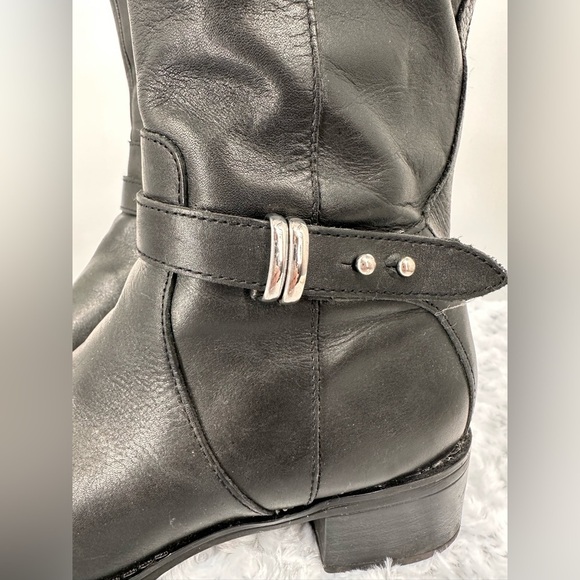 Franco Sarto Tall Leather Boots with Buckle Detail - Picture 3 of 9